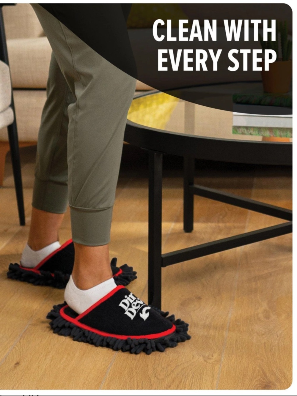 DIRT DEVIL Cleaning Slippers in Black with Red Trim ONE SIZE FITS MOST New - Picture 11 of 12